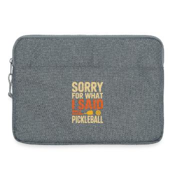 Pickleball T-shirt for players for training - Laptop bag 15" - heather grey - Front