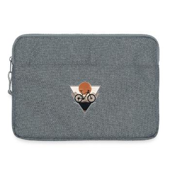 Coucher de soleil avec vélo dans un motif triangulaire - Sacoche pour ordinateur portable 15 pouces - gris chiné - Devant