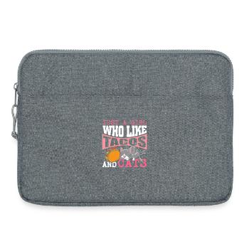 Taco Katze Hauskatze Mieze Katzenbesitzer - Laptoptasche 15" - Grau meliert - Vorne