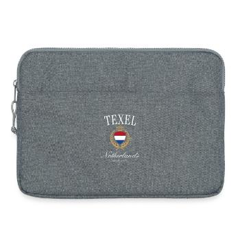 Couronne des armoiries Texel – Souvenir de voyage aux Pays-Bas - Sacoche pour ordinateur portable 15 pouces - gris chiné - Devant