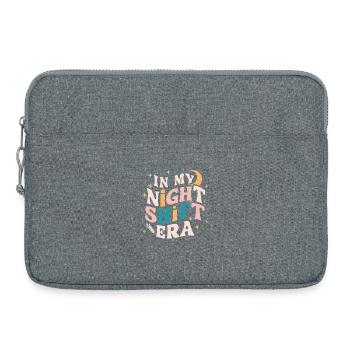 In my night shift era - Laptop bag 15" - heather grey - Front