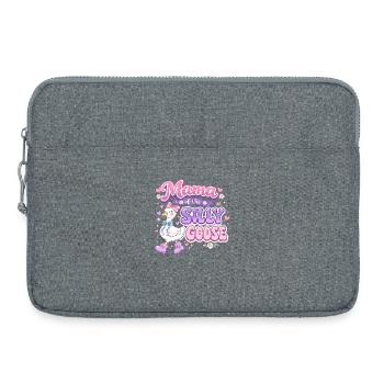 Mama of the Silly Goose – Grooviger Retro-Stil - Laptoptasche 15" - Grau meliert - Vorne