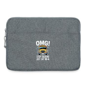 OMG Schulbus Spruch Illustration - Laptoptasche 15" - Grau meliert - Vorne