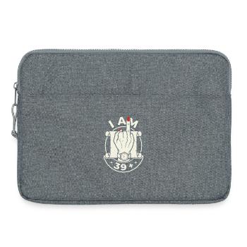 Geburtstag 40 Jahre 39 plus Mittelfinger - Laptoptasche 15" - Grau meliert - Vorne
