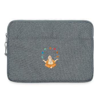 Space Buddha Yoga Meditation Cosmos Geschenk - Laptoptasche 15" - Grau meliert - Vorne