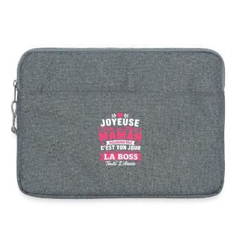 Maman chef - Sacoche pour ordinateur portable 15 pouces - gris chiné - Devant