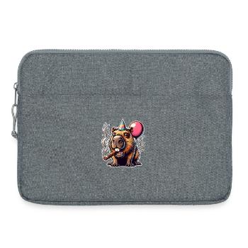 Fête de Capybara - Sacoche pour ordinateur portable 15 pouces - gris chiné - Devant