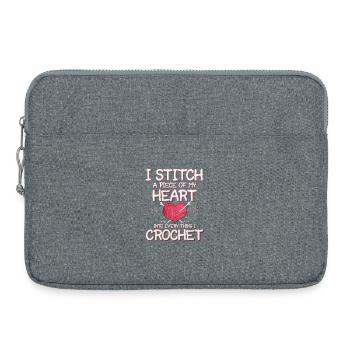 Je crochète avec un cœur qui fait des phrases drôles - Sacoche pour ordinateur portable 15 pouces - gris chiné - Devant