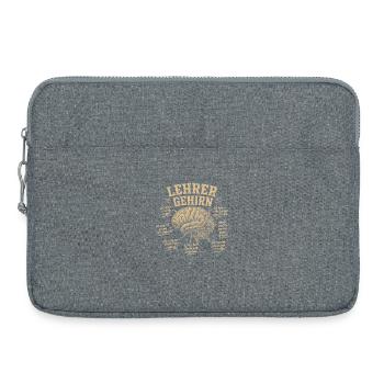 Lehrer Gehirn Humor Shirt - Laptoptasche 15" - Grau meliert - Vorne