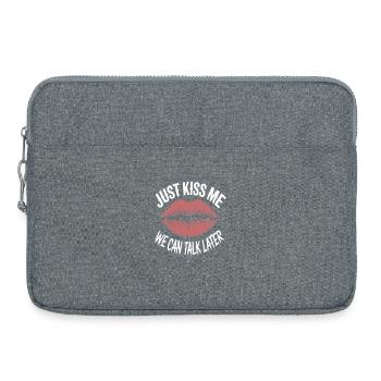 Just Kiss Me Talk Later Küss Mich JGA Single Party - Laptoptasche 15" - Grau meliert - Vorne
