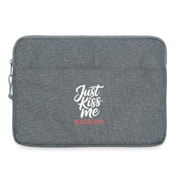 Just Kiss Me Talk Later Küss Mich JGA Single Party - Laptoptasche 15" - Grau meliert - Vorne