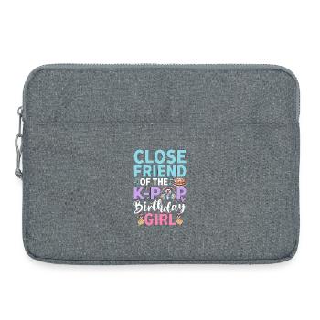Amie proche de la fille d’anniversaire de la K-Pop - Sacoche pour ordinateur portable 15 pouces - gris chiné - Devant