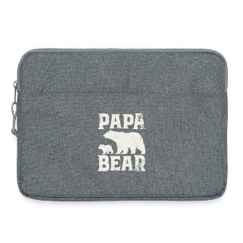 Papa Ours - Cadeau de la fête des pères - Sacoche pour ordinateur portable 15 pouces - gris chiné - Devant