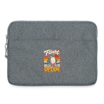 Kämpferischer Pinguin: Nie eine Option - Laptoptasche 15" - Grau meliert - Vorne