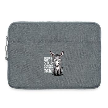 Ich bin nicht stur nur extrem meinungsstabil, Esel - Laptoptasche 15" - Grau meliert - Vorne