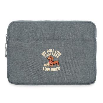 Rider Hund mit Sneaker - Laptoptasche 15" - Grau meliert - Vorne
