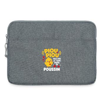 Poussin Coeur: Je t'aime Papa - Sacoche pour ordinateur portable 15 pouces - gris chiné - Devant