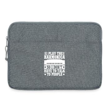 Musicien d’harmonica que je joue Ne parle pas harmonica - Sacoche pour ordinateur portable 15 pouces - gris chiné - Devant