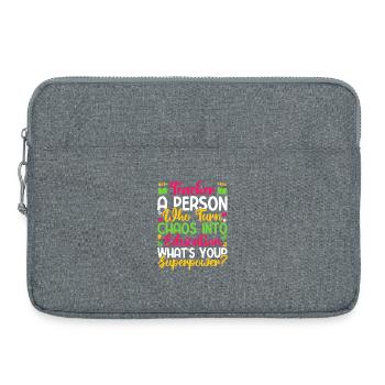 Maître de maternelle Quel est ton superpouvoir Maternelle - Sacoche pour ordinateur portable 15 pouces - gris chiné - Devant