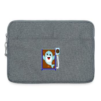 Delfin Kaffeebohne Kaffee - Laptoptasche 15" - Grau meliert - Vorne