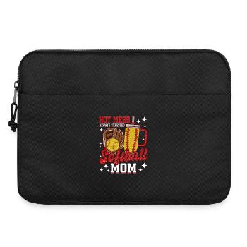 Hitzige Softball-Mama Glitzer-Glanz - Laptoptasche 15" - Schwarz - Vorne