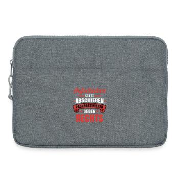 Aufschieben statt Abschieben / Prokrastinierer  - Laptoptasche 15" - Grau meliert - Vorne
