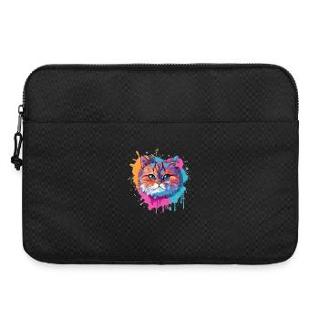 Visage de chat à poil court exotique illustration colorée - Sacoche pour ordinateur portable 15 pouces - noir - Devant