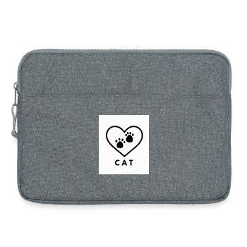 Amour des chats - Sacoche pour ordinateur portable 15 pouces - gris chiné - Devant