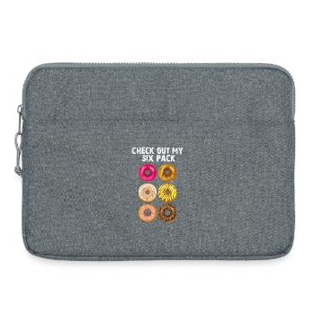 Découvrez My Six Pack Donuts : cadeau drôle de nourriture pour la salle de sport - Sacoche pour ordinateur portable 15 pouces - gris chiné - Devant