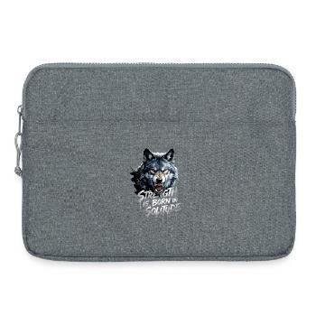 Wolf Strength is Born in Solitude - Laptoptasche 15" - Grau meliert - Vorne