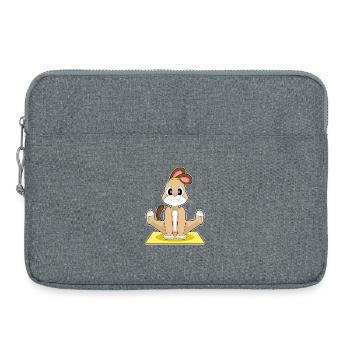 Dog Yoga Fitness Gymnastics - Laptop bag 15" - heather grey - Front