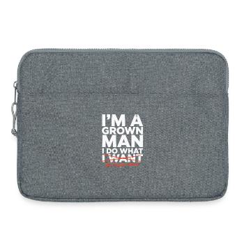 Papa Tochter Wunsch Humor Shirt - Laptoptasche 15" - Grau meliert - Vorne