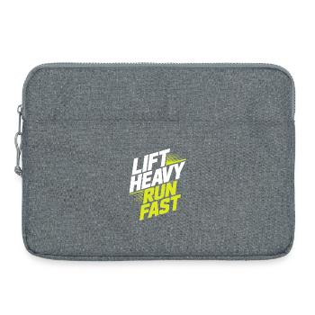 Lift Heavy Run Fast Gym Weight Training Workout Fitness - Laptop bag 15" - heather grey - Front