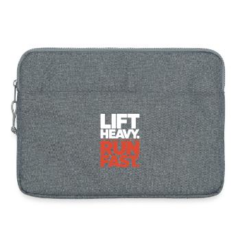 Lift Heavy Run Fast Gym Weight Training Workout Fitness - Laptop bag 15" - heather grey - Front