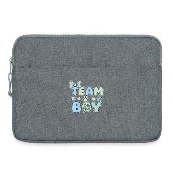 Révélation du sexe : Équipe Boy Baby Shower Grossesse - Sacoche pour ordinateur portable 15 pouces - gris chiné - Devant