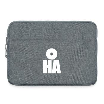 Oha! Fette minimalistische Typografie - Laptoptasche 15" - Grau meliert - Vorne