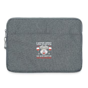 Lévrier irlandais - Sacoche pour ordinateur portable 15 pouces - gris chiné - Devant