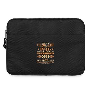 Einzigartig seit 1946 – Legende 80. Geburtstag - Laptoptasche 15" - Schwarz - Vorne