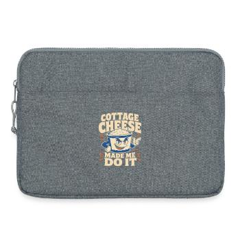Cadeau de collation riche en protéines pour les amateurs de gastronomie - Sacoche pour ordinateur portable 15 pouces - gris chiné - Devant