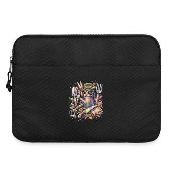 Aquarell-Gartenwerkzeuge Mehrfarbige Splash Art - Laptoptasche 15" - Schwarz - Vorne