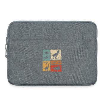 Retro Dinosaur Types Graphic - Cute Dinos - Laptop bag 15" - heather grey - Front