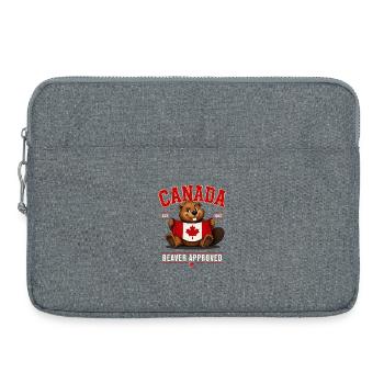 Drapeau du castor du Canada EST 1867 - Sacoche pour ordinateur portable 15 pouces - gris chiné - Devant