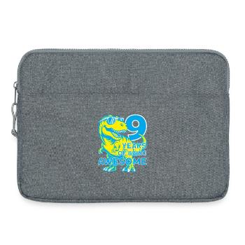 DINO 9 YEARS DINOSAUR 9TH BIRTHDAY - Laptop bag 15" - heather grey - Front