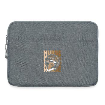 Infirmière d’urgence Afro - Sacoche pour ordinateur portable 15 pouces - gris chiné - Devant