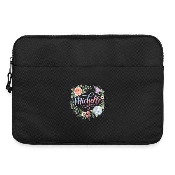 Nom floral Michelle - Sacoche pour ordinateur portable 15 pouces - noir - Devant