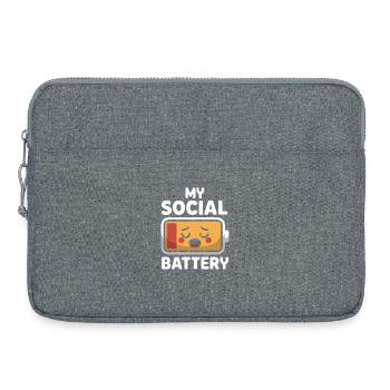 Batterie sociale Introverti Batterie morte - Sacoche pour ordinateur portable 15 pouces - gris chiné - Devant