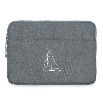 voilier blanc simple - Sacoche pour ordinateur portable 15 pouces - gris chiné - Devant