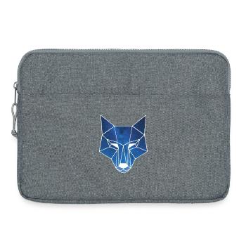 Weißer Wolf und Sternenhimmel - Laptoptasche 15" - Grau meliert - Vorne