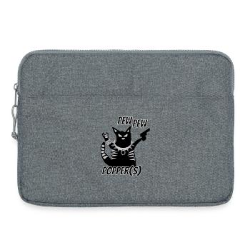 Pew Pew Popper Katze Heavy Metal  - Laptoptasche 15" - Grau meliert - Vorne