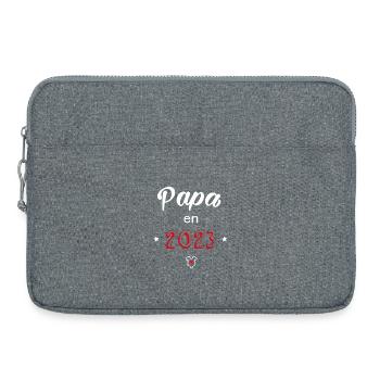 Papa en 2023 - Sacoche pour ordinateur portable 15 pouces - gris chiné - Devant